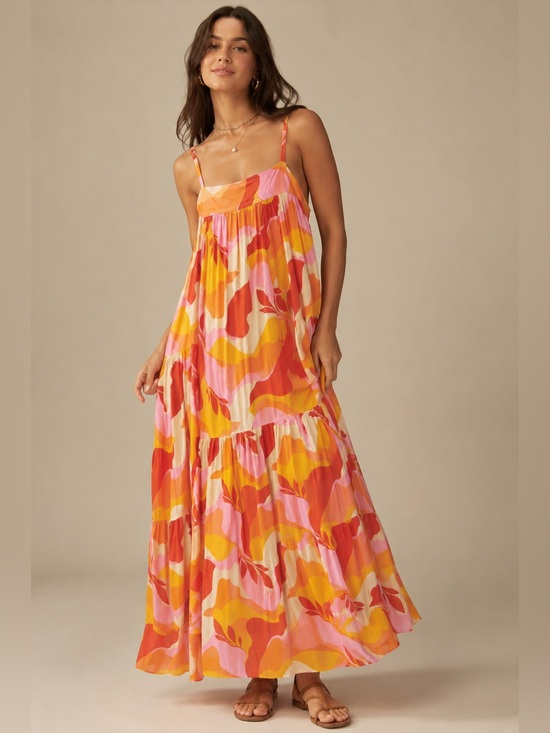 Abel The Label Dresses & Skirts - Anthropologie Abel The Label Tiered Maxi Dress Large Retro Floral Boho